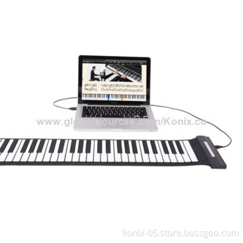 Electric roll up piano with silicone piano for children